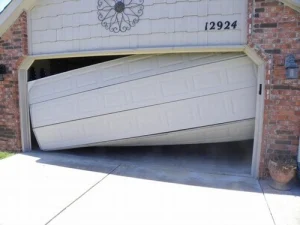 Residential garage door before or repair