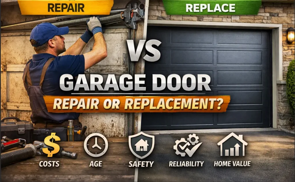 garage door repair vs replacement